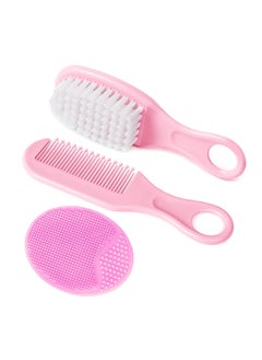 Buy Baby Hair Brush, 3PCS Baby Hair Brush and Comb Set, Cradle Cap Brush and Baby Hair Comb for Newborns & Toddlers, Perfect Baby Registry Gift, Pink in Saudi Arabia