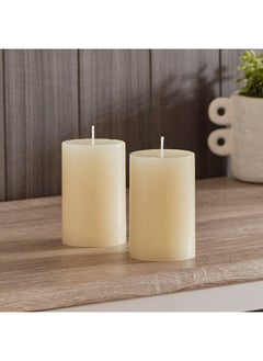 Buy Reda 2-Piece Pillar Candle Set 6.3 x 10 x 6.3 cm in Saudi Arabia