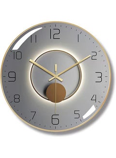 Buy Wall Clock,3D Curved Glass Large Wall Clock,12-inch Silent Non-Ticking Round Classroom Clock, Battery Operated Easy to Read Decorative Wall Clocks,Stylish Kitchen Wall Clock(Grey) in Saudi Arabia