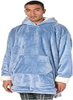 Buy Mintra Oversized Microfiber large size Wearable Blanket with Sherpa Blue in Egypt