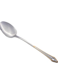 Buy Stainless Steel Scoop And Food Spoon With Golden Decor length 35 cm in Saudi Arabia