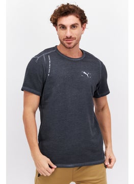 Buy Men Sportswear Fit Short Sleeve Outdoor T Shirt, Grey in UAE