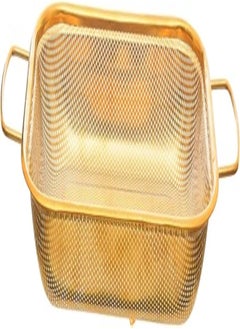 اشتري Stainless Steel Rectangular Pasta Strainer 22x30cm Gold في مصر