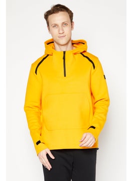 اشتري Men Hooded Long Sleeve Solid Sweatshirt, Orange في السعودية