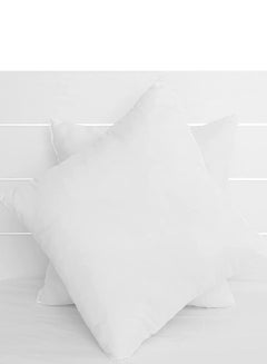 Buy Maestro Luxury Cushion Filler 100% Cotton Downproof outer fabric 350 grams with Microfiber filling with Single Cord Piping, Size: 40 x 40, White in UAE