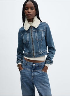 Buy Fur Neck Denim Jacket in UAE