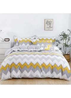 Buy 6-Piece Double Size Duvet Cover Set|1 Duvet Cover + 1 Flat Sheet + 4 Pillow Cases|Microfibre|CONFETTI in UAE