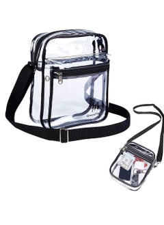 Buy Clear Messenger Bag for Work & Business Travel, Transparent Cross-Body Shoulder Bag Gym Clear Shoulder Tote Bag with Front Pocket and Adjustable Strap, Cosmetics Bag Beach Bag Waterproof Makeup Bag in UAE