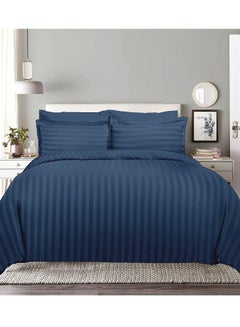 اشتري 6-Piece Luxury King Size Cotton Bedsheet - Quilt Cover Set | 1 Fitted sheet + 1 Quilt Cover + 4 Pillow Cases في الامارات