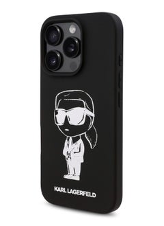 Buy iPhone 16 Pro Max Case TPU Silicone Hard Cover with ikonik Graffiti Logo / Drop protection / Easy Snap-On Case / Lightweight Back Cover - Black in UAE