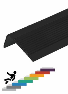 اشتري Stair Leading Edge Protector, Waterproof Anti-Slip Rubber Step Adhesive Decorative Protection Strip for Home School Nursing Indoor and Outdoor Steps(Black) في السعودية