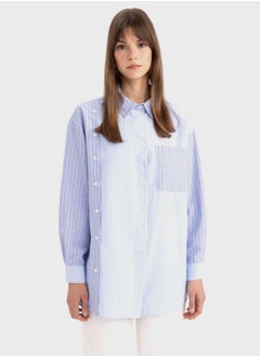 اشتري Relax Fit Poplin Long Sleeve Tunic في الامارات