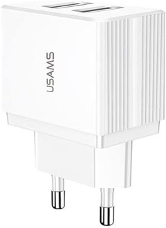 Buy Usams us-cc090 t24 2.1a dual usb travel charger(eu) in Egypt