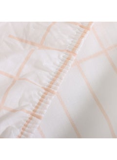 Buy Essential Line Set of 2 Fitted Sheets, Blush - 180x200+30 cm, 200 TC in UAE