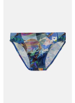 اشتري Men Abstract Print Drawstring Swim Brief, Navy Combo في السعودية