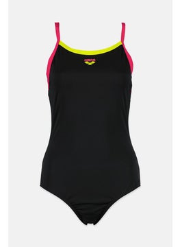 Buy Women Non Padded Graphic Brand One Piece Swimsuits, Black in Saudi Arabia