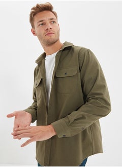 Buy Khaki Regular Fit Double Pocket Flap Winter Shirt TMNAW22GO0350 in Egypt