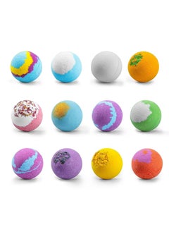 Buy Large Bath Bombs 12pcs*100g Gift Set with Rich Bubbles and Colors. in UAE