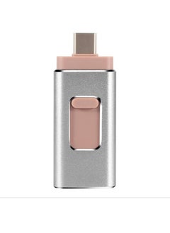 اشتري 16GB USB Flash Drive, Shock Proof 3-in-1 External USB Flash Drive, Safe And Stable USB Memory Stick, Convenient And Fast Metal Body Flash Drive, Silver Color (Type-C Interface + apple Head + USB) في السعودية