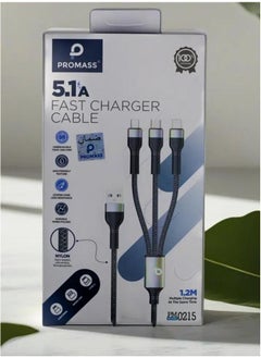 Buy 3-in-1 Fast Charger Cable Power and Versatility Combined in Saudi Arabia