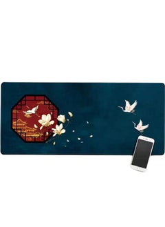 اشتري Extended Gaming Mouse Pad, MISTYBLUE Chinese Element Large Desk Mat Non-Slip Rubber Base with Stitched Edges(35.4x15.7in), Waterproof Computer Keyboard Mouse Mat for Work, Game, Office, Home في الامارات