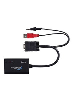 Buy VGA Male To HDMI Cable Converter Adapter Black/Red in UAE