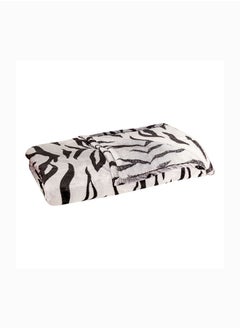 Buy Elite Home Zebra Printed Soft & Cozy Flannel Fleece Blanket Double Size (200x220 cm) for All Season in UAE