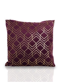 Buy Knife Edge Printed Cushion Cover -Purple, Polyester, 45 X 45 Cms, 1-Piece in UAE