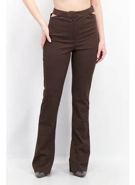 اشتري Women Regular Fit Plain Pants, Brown في الامارات