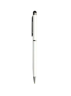 Buy Capacitive 2-In-1 Soft Touch Screen Stylus Pen For iPad iPhone Android With Ballpoint Pen White in UAE