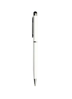 اشتري Capacitive 2-In-1 Soft Touch Screen Stylus Pen For iPad iPhone Android With Ballpoint Pen White في الامارات