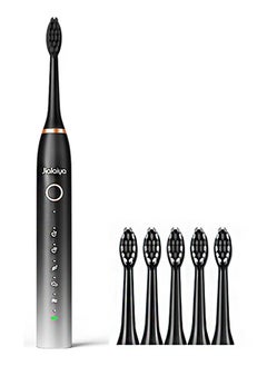 Buy USB Rechargeable Full Body Waterproof Ultrasonic Electric Toothbrush With 5 Brush Heads in Saudi Arabia