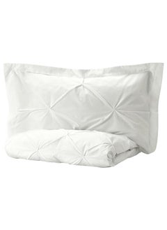 Buy Duvet Cover And 2 Pillowcases White 240X220 And 50X80 Cm in Saudi Arabia