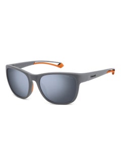 Buy Unisex Polarized Rectangular Shape  Sunglasses Pld 7051/S Silver 47 - Lens Size: 46.8 Mm - Mtt Grey in UAE