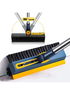 Buy 3 in 1 Rotating Grout Brush with Long Handle, 180° Rotatable Floor Brush, Shower Brush for Tile Floor Kitchen Bathroom, V-shaped Angled Brush for Hard to Reach Areas in UAE