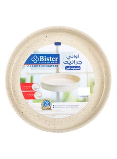 Buy Bister Granite Round Baking Oven Tray Nonstick With Flat Bottom Suitable For Oven  Beige 38 Cm in Saudi Arabia