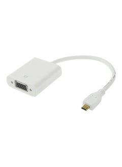 Buy Micro HDMI Male To VGA Female Adapter Cable White in UAE