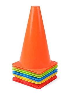Buy Football Kids Plastic Traffic Cones  5 Colors Pack of 10 (9in) Sport Training Traffic Cone Set in UAE