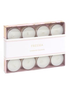 Buy 12-Piece Freesia Tealight Candle Set, White in UAE