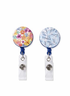 اشتري Retractable Badge Holders, 2Pcs  Nursing Badge Reels Retractable,ID Badge Reels for Id Card Doctor Office Employee Name في السعودية