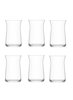 Buy 6-Piece drinking glass set clear 370ML in Saudi Arabia