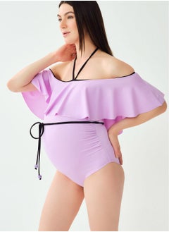 Buy Halter Neck High Leg Swimsuit in UAE