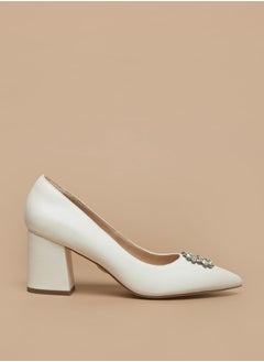 اشتري Women's Embellished Slip-On Pumps with Block-Heels في الامارات