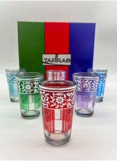 Buy Handmade Moroccan Glass Tea Cups, Set of 6 in UAE