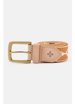 Buy Men Faux Leather Belt, Gold in Saudi Arabia