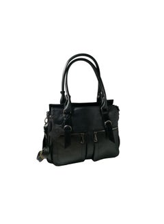 Buy Premium Women’s Genuine Leather Handbag Decorated with Chamois- Large Size in Egypt