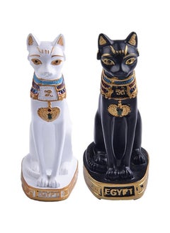 Buy Stock Show 2Pcs/Pack Ancient Egypt Kitty Egyptian Bastet Cat Resin Crafts Statue Ornaments Cute Novelty Cat Resin in Egypt