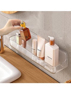 اشتري Acrylic Wall Mounted Shower Caddy, Clear, 12.4" x 3.42" x 3.26" Acrylic Shelf, No Drilling Hang Walls Adhesive Shelf, Acrylic Bathroom Shelves with Self Adhesive Tape في الامارات