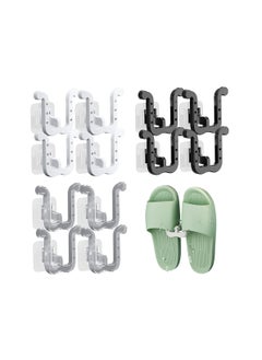 اشتري 12 Piece Self Adhesive Wall Mounted Shoes Rack Multifunctional Slippers Wall Organizer Door And Closet Shoe Rack Wall Hanger Stick-On Shoe Rack For Door Closet Bathroom Kitchen Slippers And Shoes في السعودية