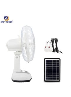 Buy 16 inch Solar rechargeable Ac/DC fan power bank function  with LED light for emergency in Saudi Arabia